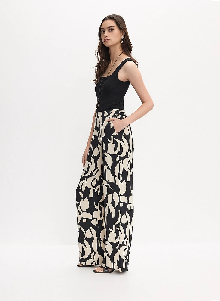 Joseph Ribkoff - Abstract Wide Leg Pants