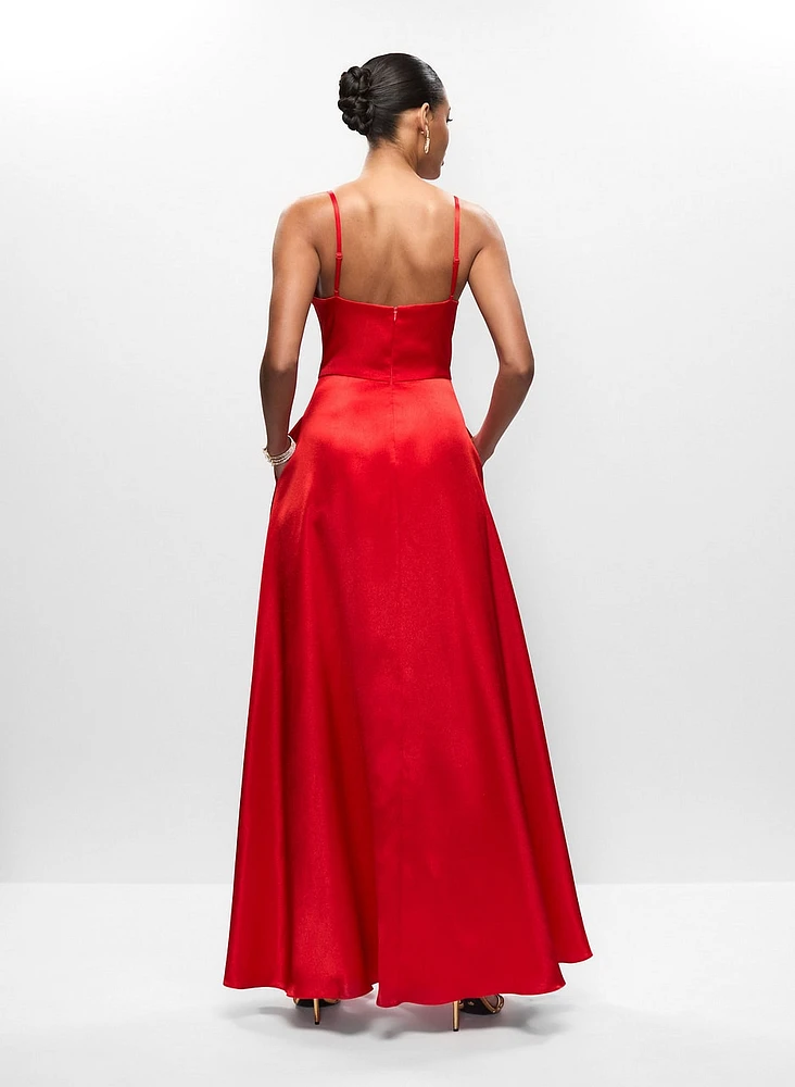 Aidan Mattox - Cutout Front Satin Gown