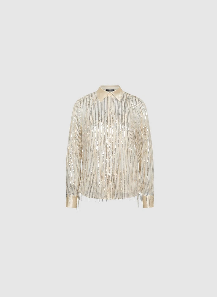 Sequined Fringe Blouse