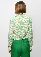 Blouse nouée à l'avant motif abstrait