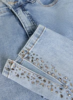 Slim Leg Rhinestone Detail Jeans