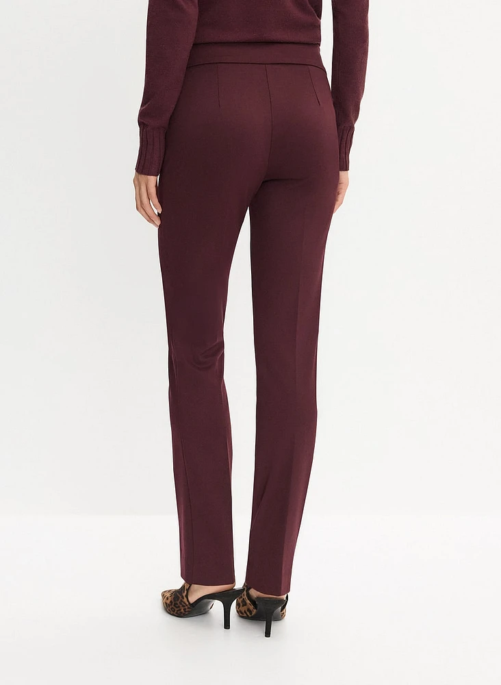 Madison Pull-On Straight-Leg Pants