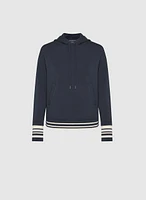 Striped Trim Hooded Sweatshirt