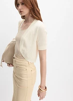Pointelle Knit Bolero