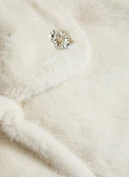 Embellished Faux Fur Cape