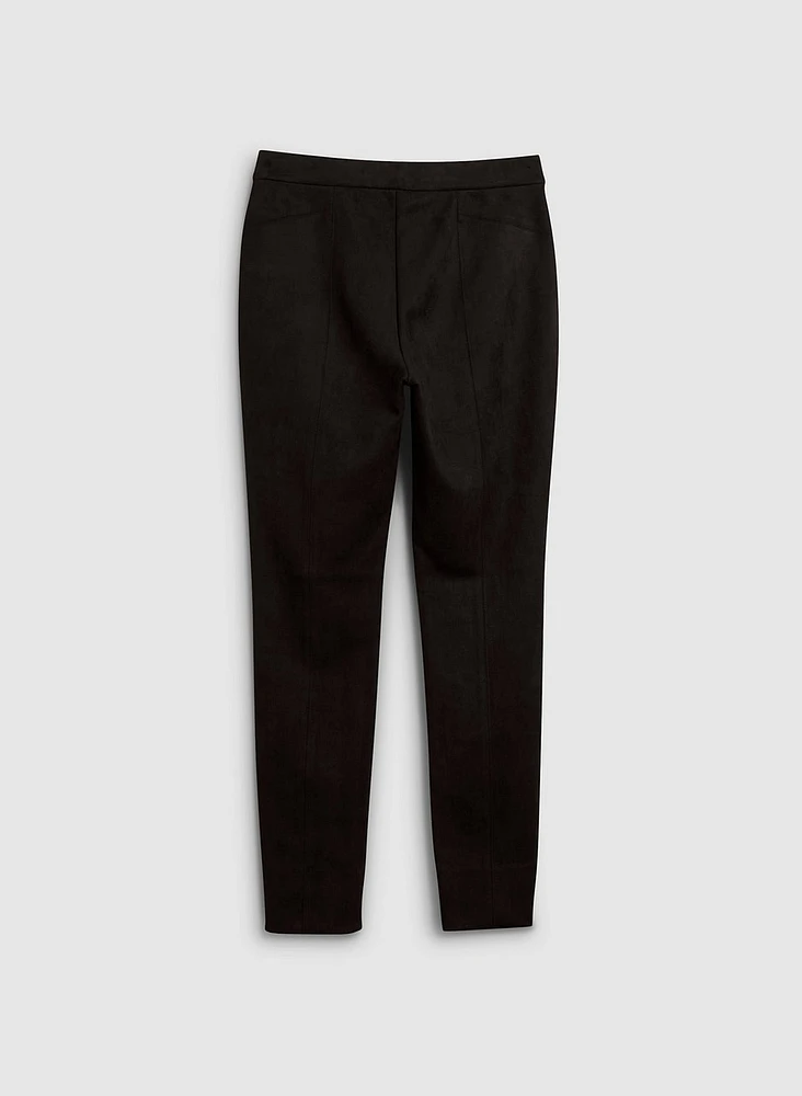 Pantalon pull-on étroit en faux suède