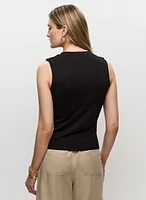 Haut boutonné à bordure en satin
