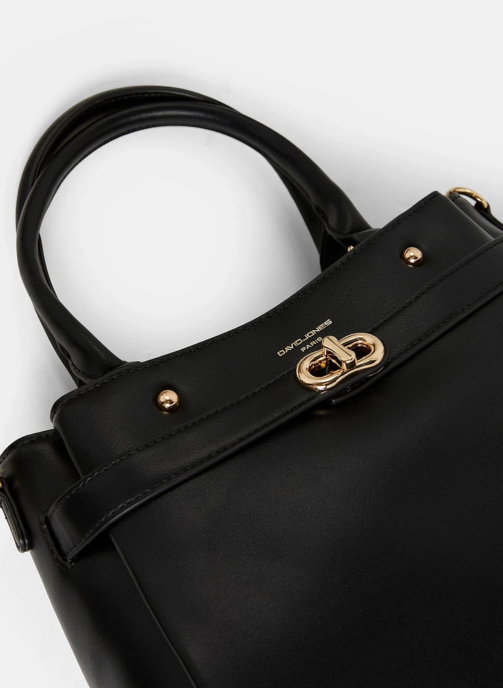 Belt Detail Vegan Leather Handbag