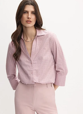 Studded Button-Down Blouse