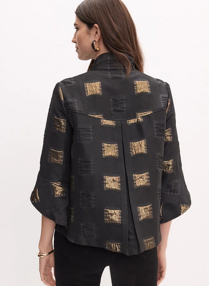 Joseph Ribkoff - Metallic Flutter Sleeve Coat