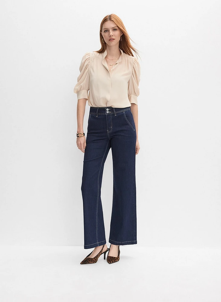 Rinse Tint Flare-Leg Jeans