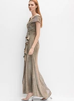 Foil Off-The-Shoulder Dress