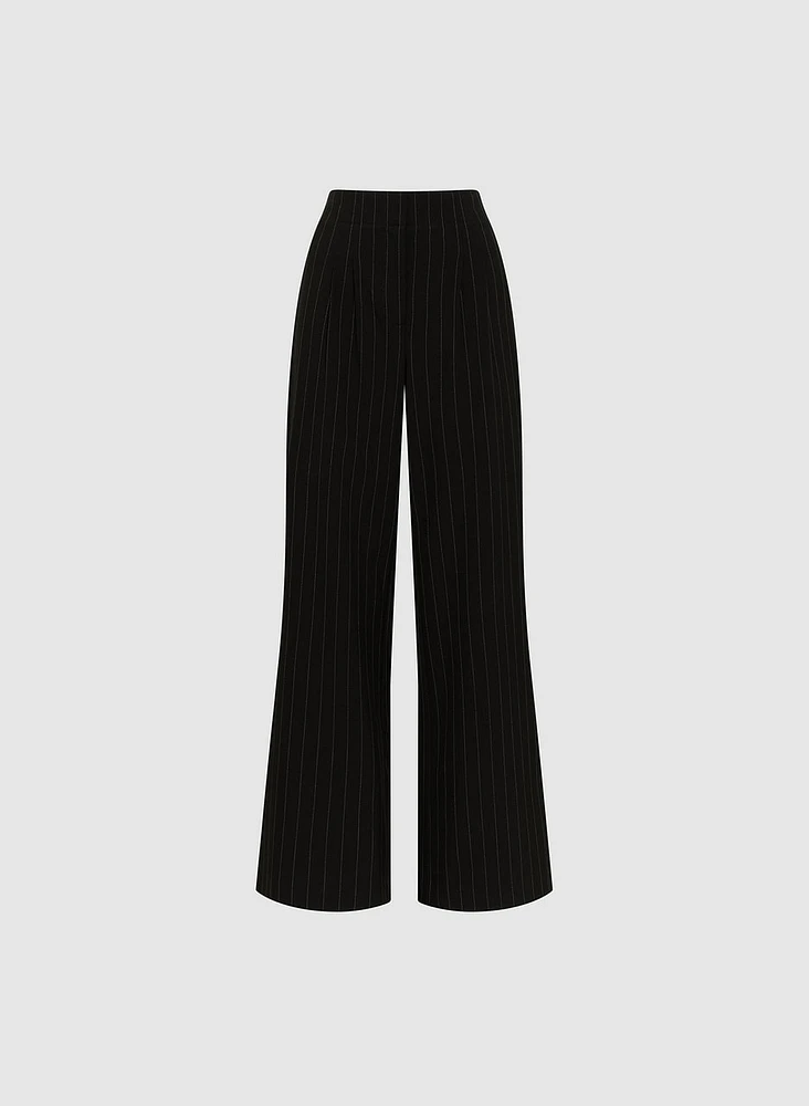 Pinstripe Wide Leg Pants