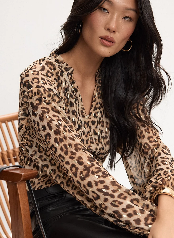 Cheetah Print Blouse