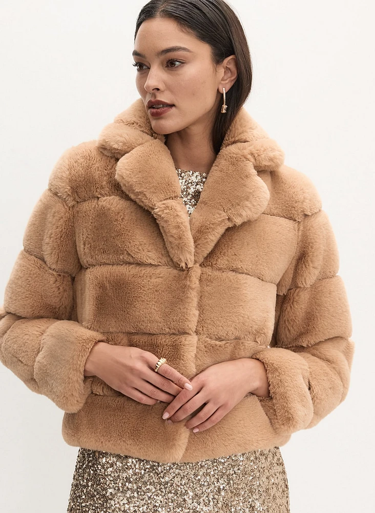 Cropped Faux Fur Coat