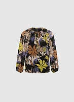 Graphic Tropical Print Blouse