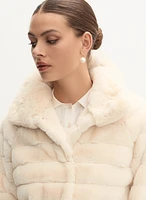 Stand Neck Faux Fur Coat