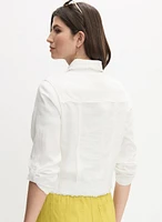Frayed Linen-Blend Jacket