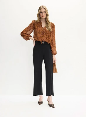 Leopard Print Blouse & Culotte Pants