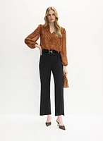 Blouse à motif léopard et pantalon gaucho