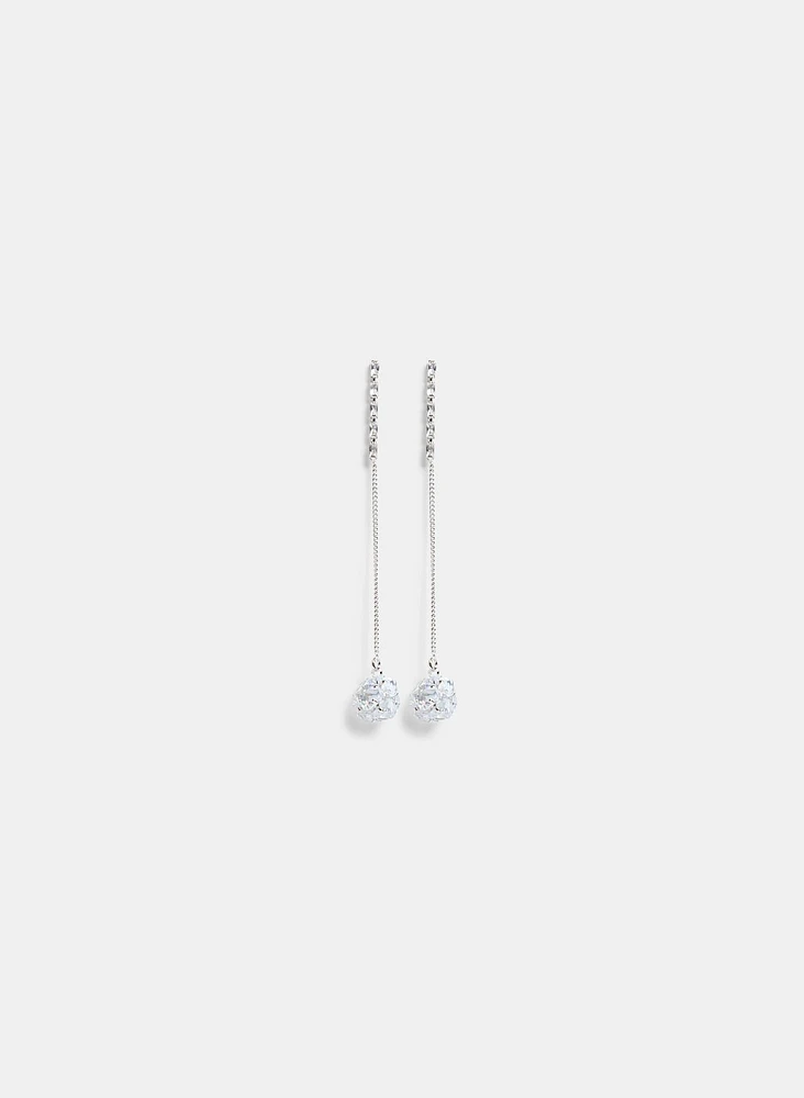 Boucles d'oreilles pendantes à zircons cubiques