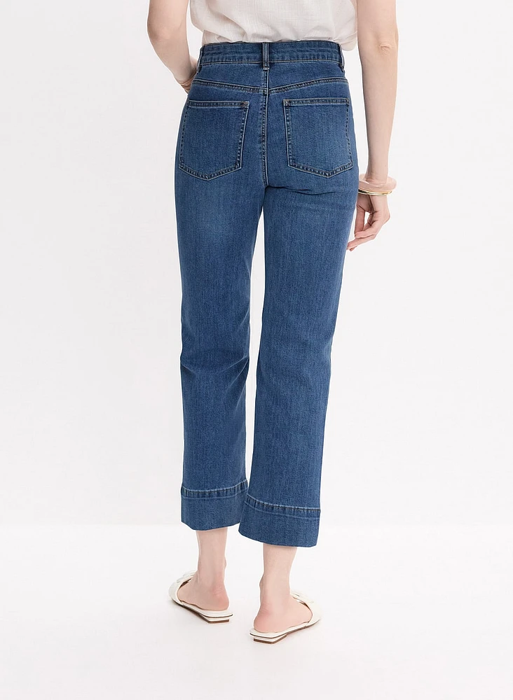 Cropped Straight-Leg Jeans