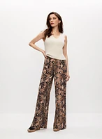 Snakeskin Print Pull-On Pants