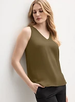Blouse sans manches en crêpe