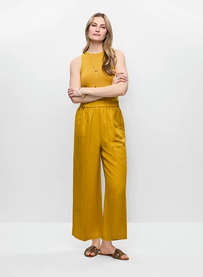 Essential Jersey Tank Top & Linen-Blend Culotte Pants