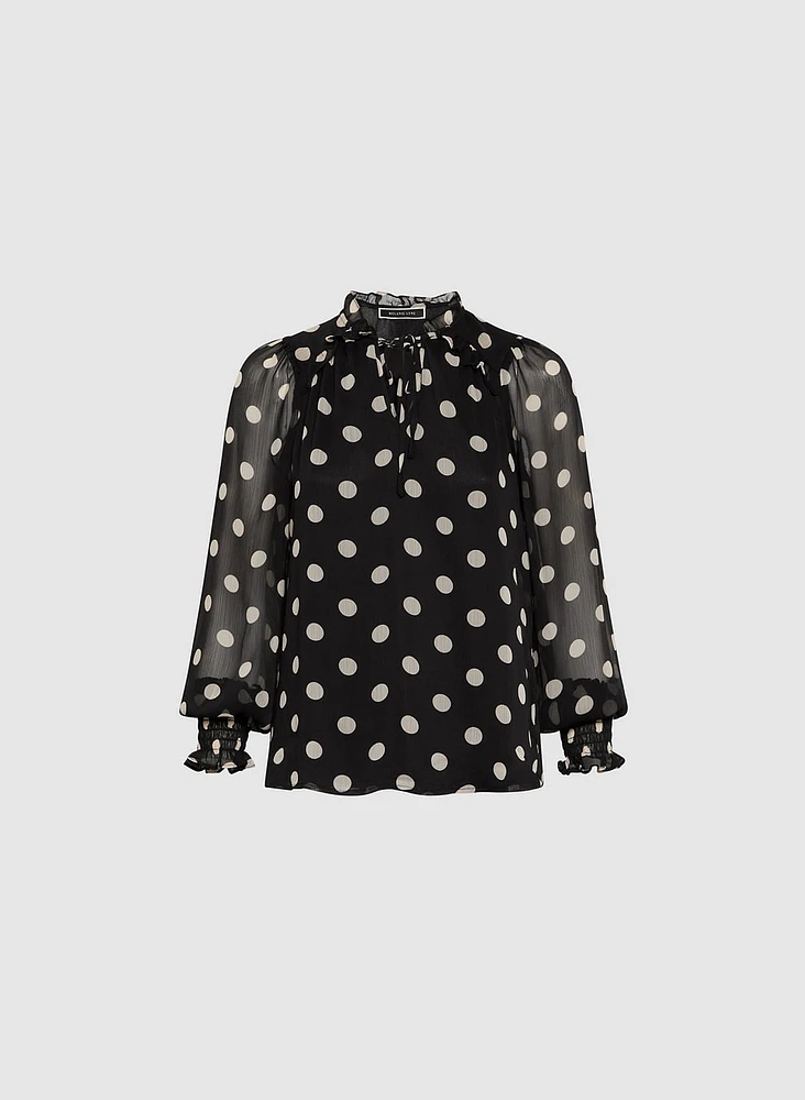 Blouse à motif pois