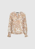 Paisley Print Chiffon Blouse