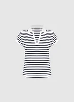 T-shirt rayé à col polo