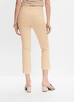 Pearl Embellished Denim Capris