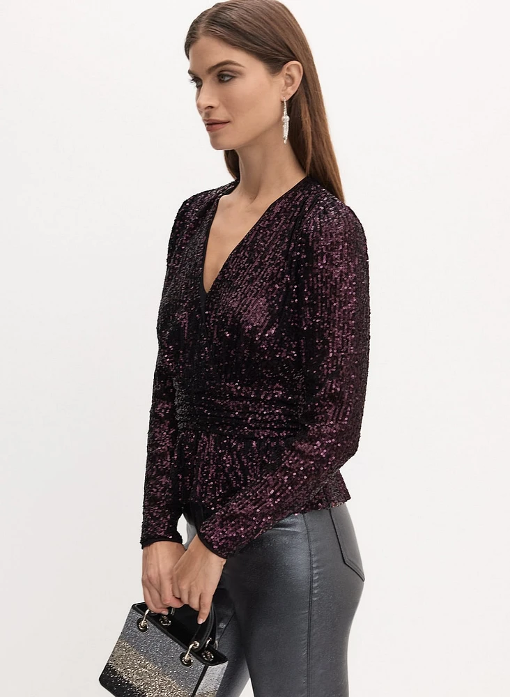 Peplum Sequin Top