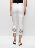 Embellished Cutout Detail Jeans