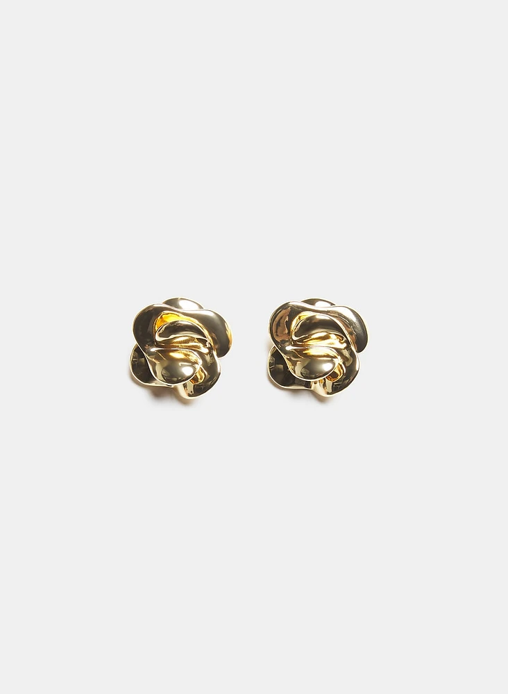 Rosette Button Earrings