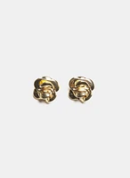 Rosette Button Earrings