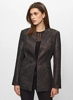 Metallic Jacquard Motif Blazer