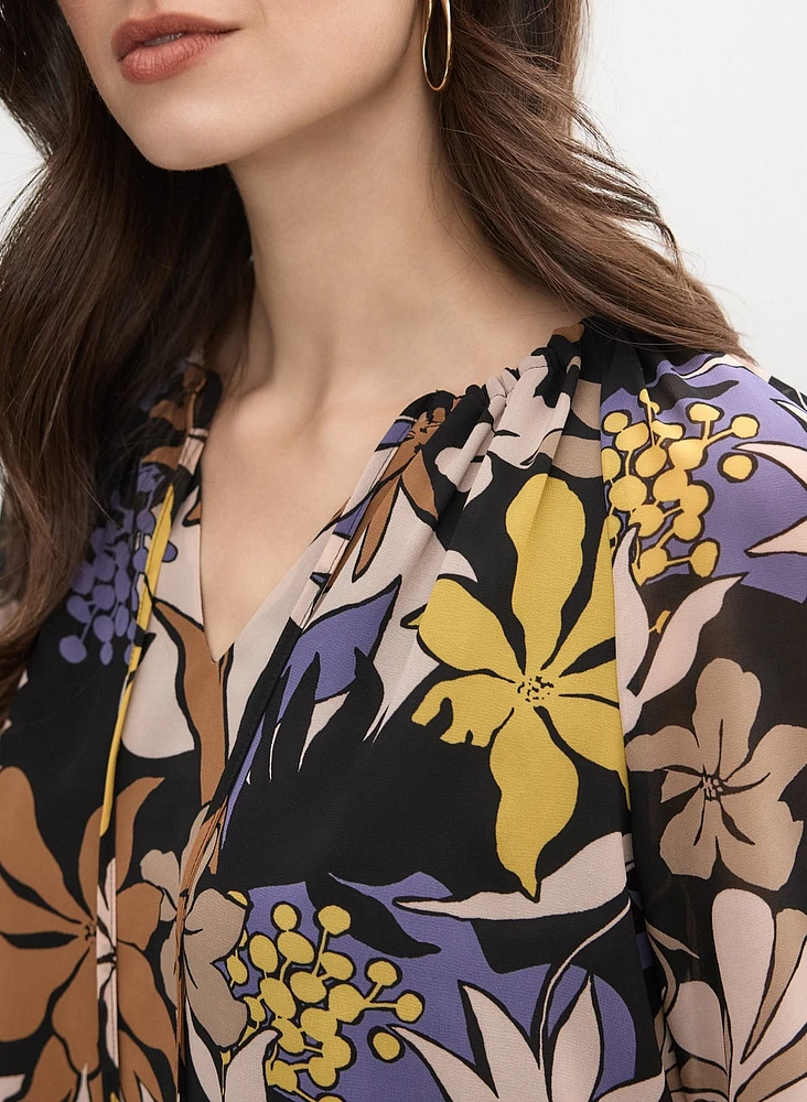 Graphic Tropical Print Blouse