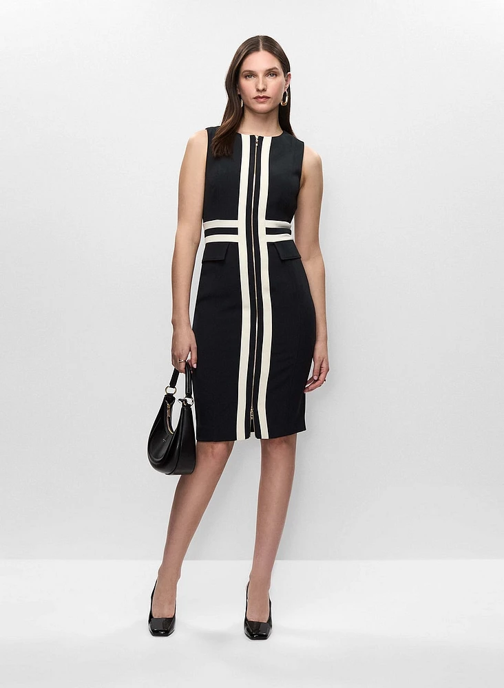 Zip-Front Sheath Dress