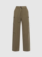 Wide-Leg Utility Pants