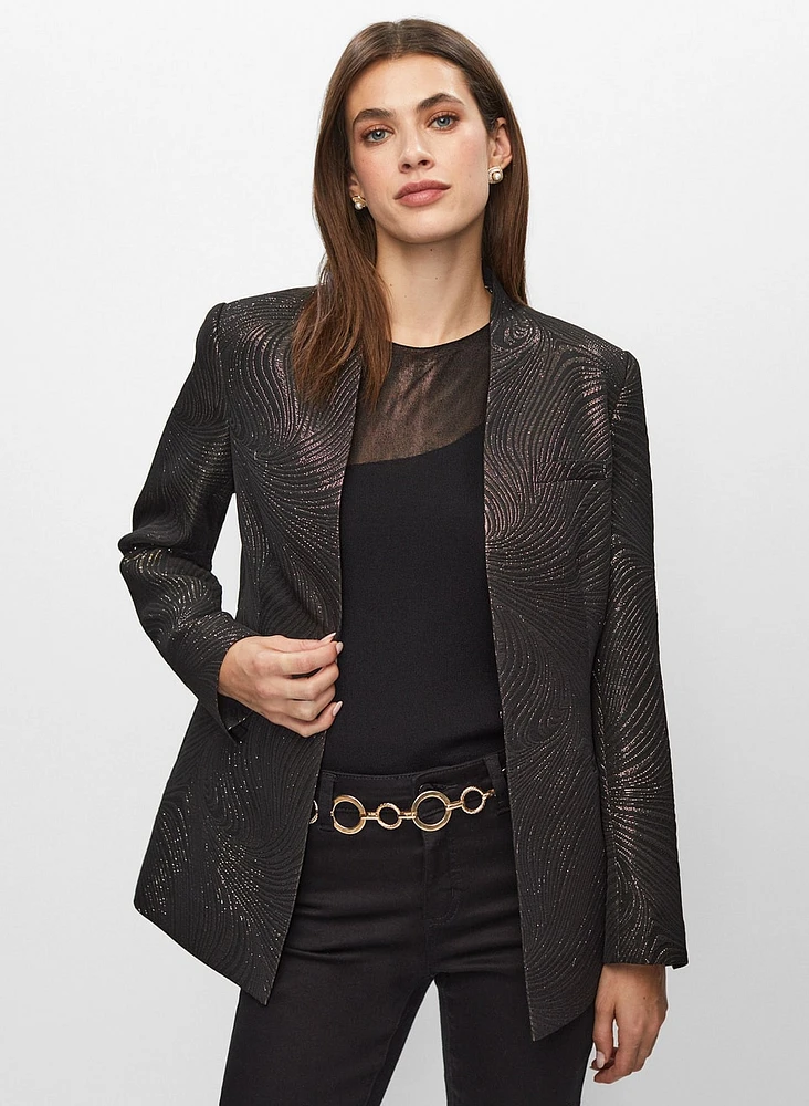 Metallic Jacquard Motif Blazer