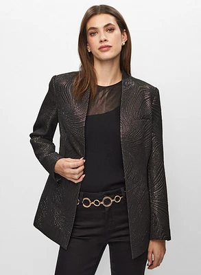 Metallic Jacquard Motif Blazer