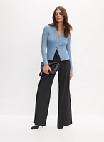 Pinstripe Wide Leg Pants