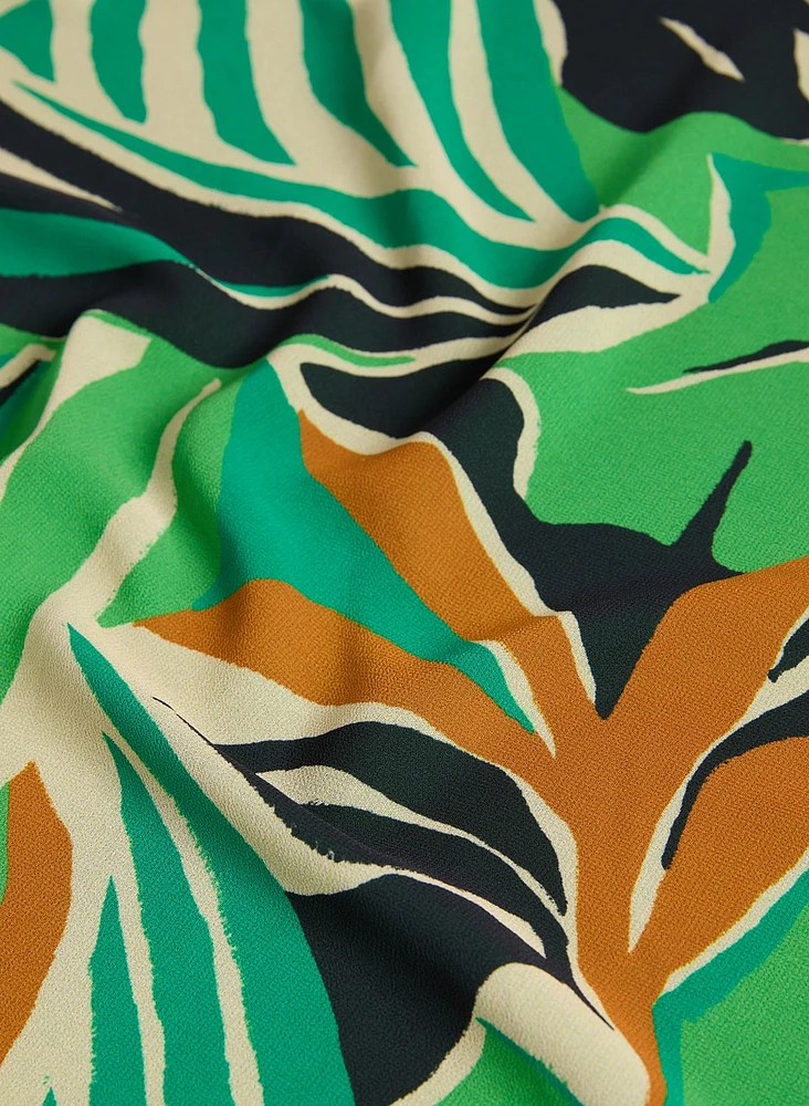 Blouse à motif feuilles