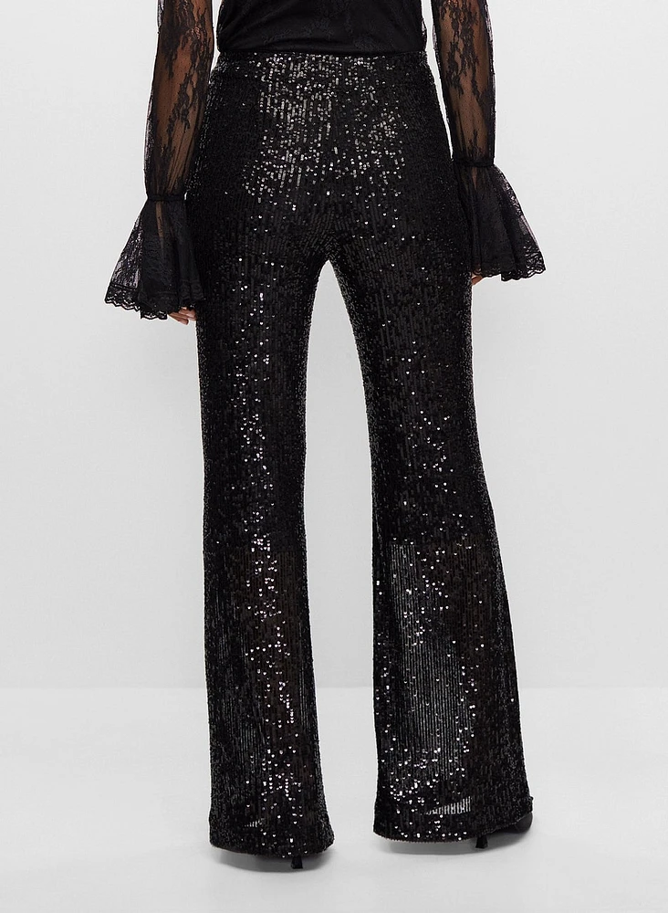 Pull-On Sequin Pants