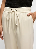 Elastic Waist Straight Leg Pants