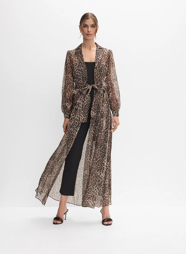 Crepe Jumpsuit & Leopard Jacket