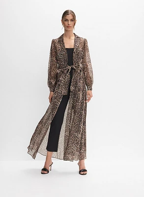 Crepe Jumpsuit & Leopard Jacket