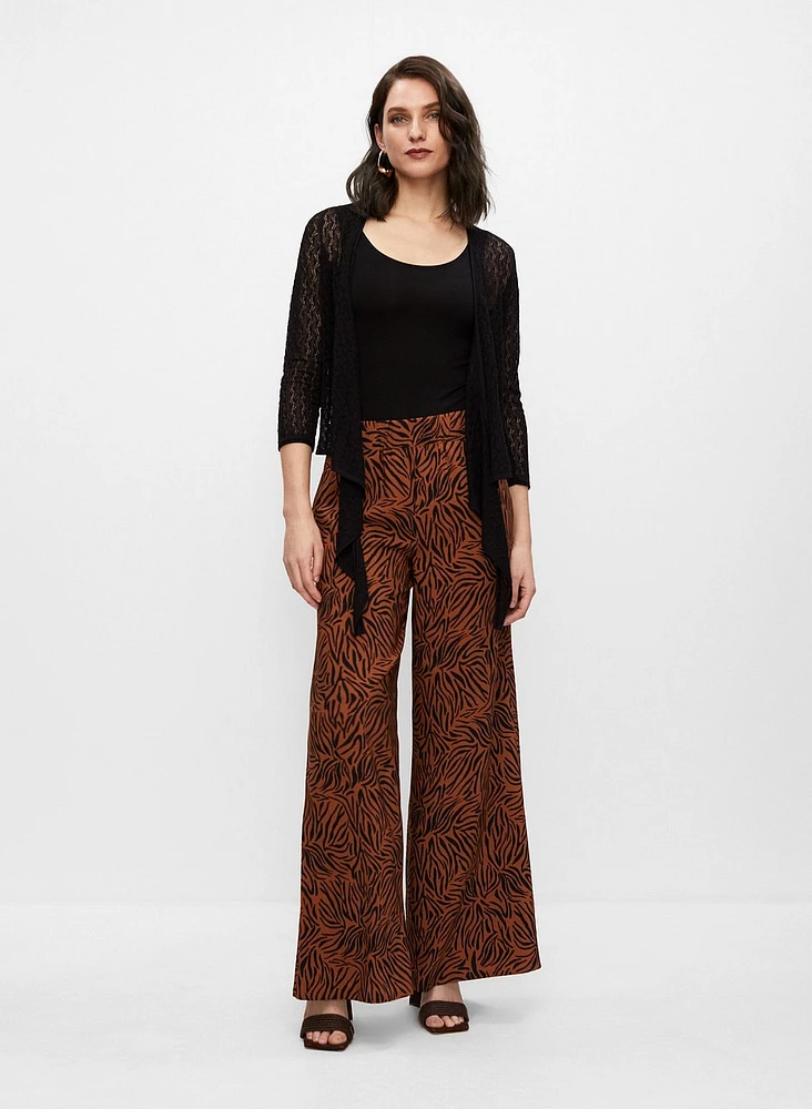 Zebra Print Wide Leg Pants